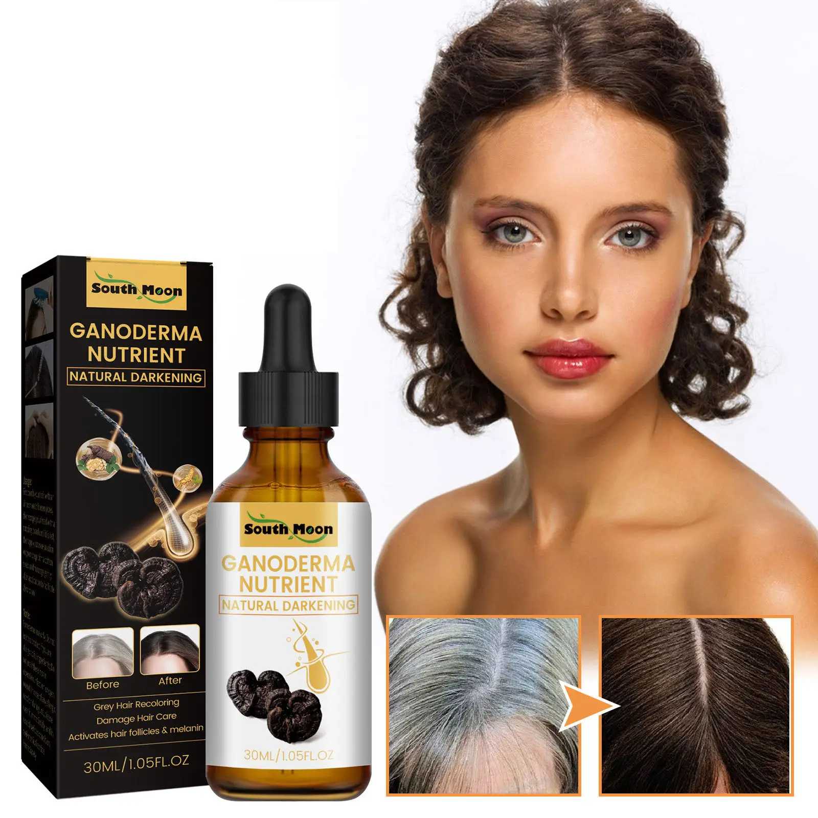 Black Ganoderma White to Black Black Hair Lotion Nourishing and Moisturizing Hair Repair