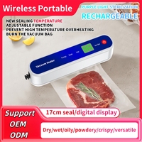 Scelleuse sous vide automatique sans fil portable rechargeable, machine d'emballage alimentaire pour la conservation de la viande et des saucisses