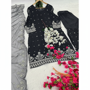 Hermoso conjunto de Dupatta superior y elegante para mujer para fiestas - Product Image 1