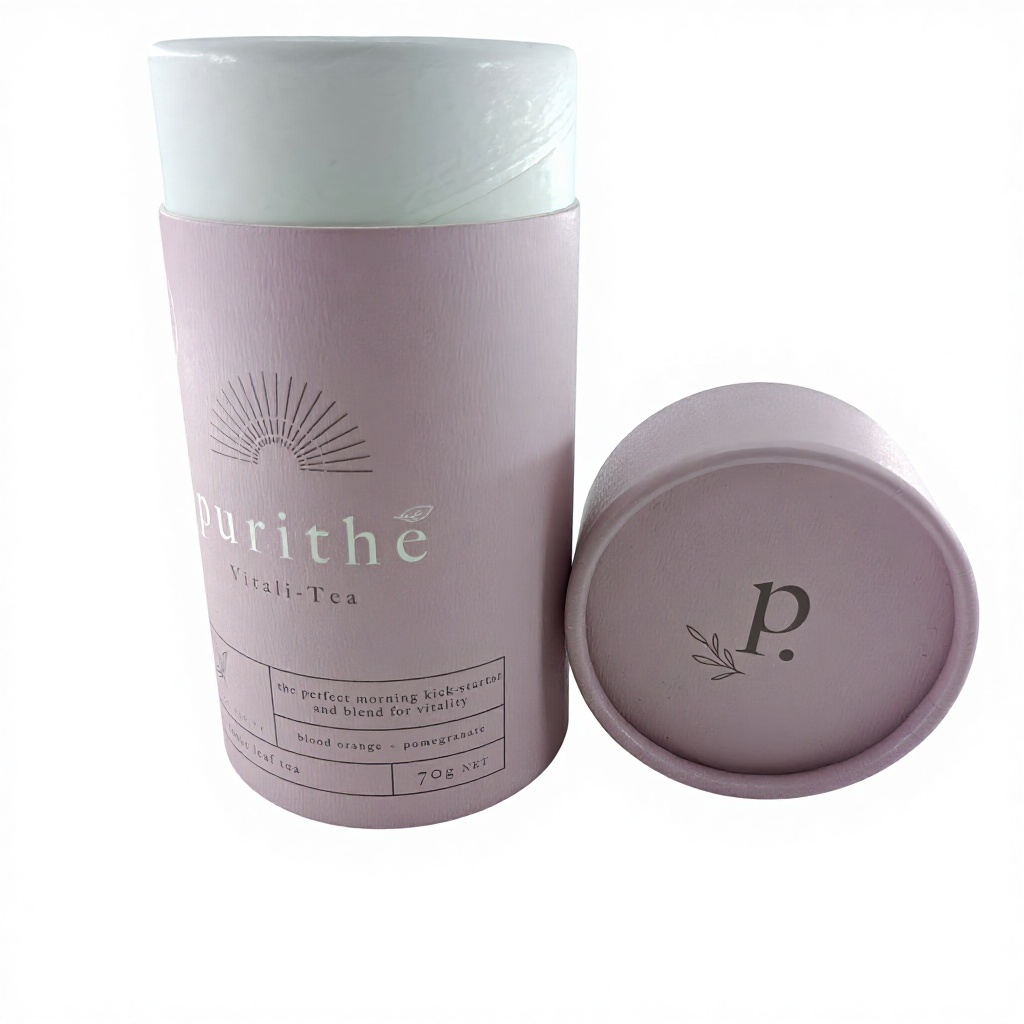 Custom Logo Biodegradable Kraft Round Cylinder Paper Tube Cosmetic Tube Packaging Perfume Lip Balm Packaging Tube