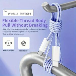 Tùy Chỉnh 100W 60W Nhanh Chóng Sạc Loại C Bện <span class=keywords><strong>USB</strong></span> C Cáp Mở Rộng Đầy Màu Sắc Truyền Dữ Liệu Cho Iphone Android Nylon Áo Khoác - Product Image 5