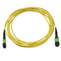 MPO vers MPO femelle mâle 12 fibres monomode OS2 plénum cordon de raccordement à fibre optique utilisation pour équipement à fibre optique
