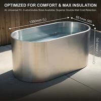 Baignoire de plongée froide en acier inoxydable robuste pour salle de sport commerciale et centre athlétique, réservoir de bain de glace isolé pour extérieur
