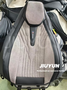 Vente en gros de housses de sièges de voiture en tissu suédé, ensemble complet, housses universelles de sièges de voiture <span class=keywords><strong>5</strong></span> places - Product Image 5