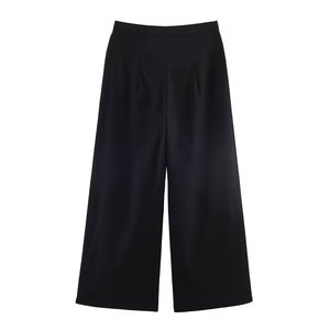 Pantalon ample à jambes larges pour femme, couleur unie, découpes et œillets, modèle 2026, style vintage, OEM/ODM par usine chinoise - Product Image 2