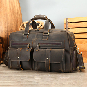 Bolsa de Viaje de Fin de Semana de Cuero MARRANT con Compartimento para Zapatos, Bolsa de Viaje Impermeable de Cuero Genuino, Bolsas de Lona de Cuero para Hombre - Product Image 1