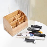 Boîte de rangement de bureau en bois classique, support pour télécommande, étagère, table basse de salon, organisateur de bureau portable