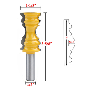 Fraise à couronne en acier rapide 45HRC avec queue de 1/2 pouce pour le moulage de lignes de taille et la menuiserie - Product Image 2