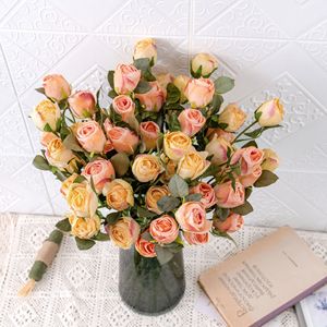 ดอกกุหลาบประดิษฐ์ CallaFloral สีเหลืองพีช ก้านเดี่ยว สำหรับตกแต่งงานแต่งงาน ผ้าทอ Pan Weaving รุ่น YC1017 - Product Image 1