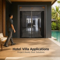 Porte moustiquaire accordéon invisible en alliage d'aluminium pour villa, appartement et hôtel