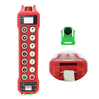 Télécommande de grue sans fil à 12 boutons, rouge, étanche IP67, à vitesse unique, avec authentification par carte d'identité