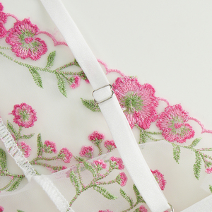 Conjunto de Lencería Erótica de Encaje para Mujer 2025, Transparente, Sexy, Tanga, Color Liso, 90% Poliéster + 10% Elastano - Product Image 6