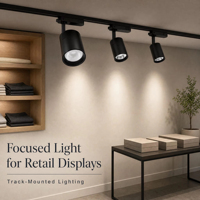 Éclairage de bureau à domicile 30W 40W 45W 360° °   Éclairage sur rail moderne et mobile, projecteur sur rail en aluminium LED COB à CRI 90 élevé