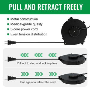 بكرة كابل كهربائي أوتوماتيكية قابلة للسحب من ميلا بمعيار ياباني، بكرة كابل مزودة بنابض بسلكين - Product Image 2