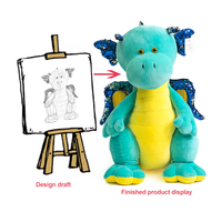 Sortie d'usine Dragon Volant En Peluche Jouet Dragon En Peluche Poupées Avec Ailes Conception Personnalisée Jouet Animal En Peluche