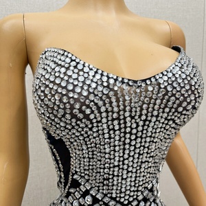 Vestido de Noche sin Tirantes para Mujer 2025, Lujoso con Pedrería, Elegante, Largo, para Fiesta de Cumpleaños, Vestidos Negros para Mujer - Product Image 5