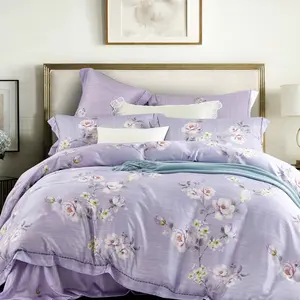 bamboo sheets purple Suppliers-ComfyAir drop shipping 4pcs bamboo bed sheets fitted sheets set for bed
