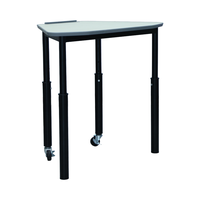 Table d'école réglable en hauteur avec roulettes, finition thermolaquée, mobilier scolaire, table d'élève avec roulettes