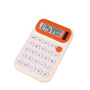 Calculadora con energía solar, pantalla ancha de 12 dígitos para uso contable y estudiantil, diseño de plástico blanco - Product Image 3