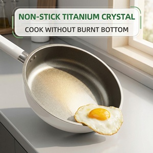 Sartén de titanio cristalino sin humo, apta para bebés, <span class=keywords><strong>antiadherente</strong></span>, compatible con todo tipo de cocinas, con mango resistente al calor. - Product Image 3