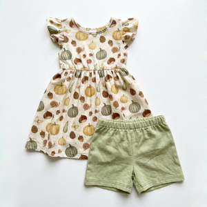 Set Estivo Personalizzato <span class=keywords><strong>per</strong></span> Bambine 2T/3T con Stampa Animalier in <span class=keywords><strong>Cotone</strong></span>, Vestito e Pantaloncini con Logo - Product Image 1