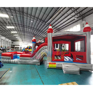 Castillo inflable de titanio de doble carril con tobogán, castillo inflable comercial para niños, para fiestas al aire libre - Product Image 1