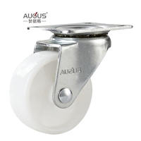 Roue pivotante en PP blanc de 2/2,5/3 pouces, roue pivotante légère pour meubles
