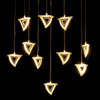 Nouvelle Suspension Acrylique 10 Têtes en Forme de Losange pour Mariage, Luminaire Festif Ambiance Guirlande Lumineuse