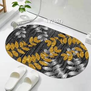 חם מוכר באיכות גבוהה חדר אמבטיה מחצלת דיאטום מהיר יבש אמבט שטיח שטיח אנטי בקטריאלי קומה דלת סגלגל גומי - Product Image 2