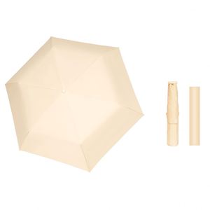 Parapluie compact et abordable au design européen, manuel, pliant en trois, en polyester, avec couleurs assorties, ultra léger, en alliage, 6 baleines, 8K, diamètre ouvert 90 cm - Product Image 1