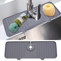 Tapis de protection d'évier en silicone écologique, pliable, antidérapant, séchage rapide, pour robinet et égouttoir, accessoires de cuisine