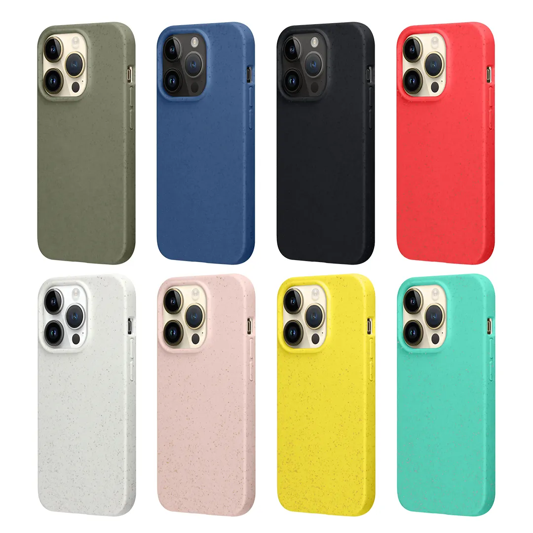 Nuevos accesorios de teléfono móvil reciclados biodegradables de moda para iPhone 15 pro Max Funda de teléfono móvil para iPhone 14