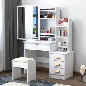 Petite <span class=keywords><strong>chambre</strong></span> à coucher moderne simple coiffeuse <span class=keywords><strong>armoire</strong></span> de rangement intégrée coiffeuse économique - Product Image 4