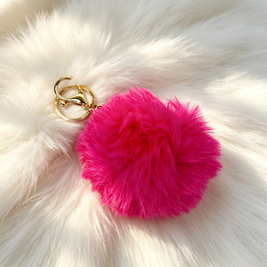 Porte-clés Pompon en Fausse Fourrure Moelleuse, Breloque Colorée pour Sac à Main pour Femme - Product Image 2