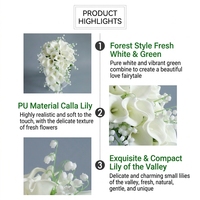 Bouquet de mariée en cascade Calla Lily & Muguet, fleur artificielle en forme de larme pour mariage classique et décoration de séance photo