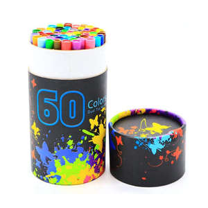 Bonwins 60 couleurs, double pointe, 0,4 mm, feutres aquarelle, marqueurs pinceaux, ensemble de tubes pour artiste, coloriage - Product Image 1