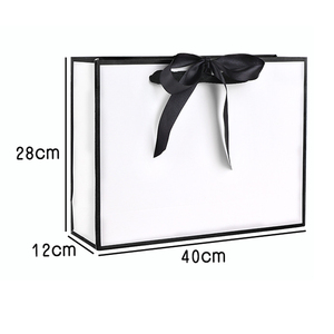 Sac en carton personnalisé avec logo, recyclable, avec lamination et ruban, pour présentation de cadeaux, vente en gros - Product Image 5