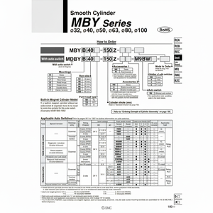 Pièces pneumatiques de MDBYC63-300Z de cylindre lisse SMC Pneumatics - Product Image 1