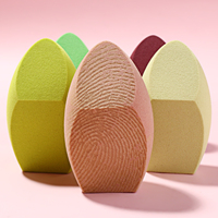 BEILI éponge de maquillage professionnelle multi-couleurs sans latex 3 ou 4 coupe angulaire doux éponge de maquillage porte-oeuf