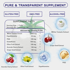 Boisson Liquide Orale HACCP OEM à la Tomate Blanche, PQQ et Ergothionéine – Antioxydant et Éclaircissant pour la Peau - Product Image 3
