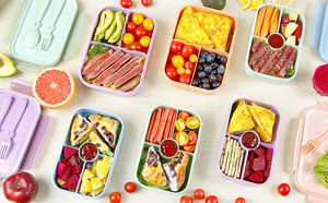 Homesun Compartimiento Bpa Libre Reutilizable Contenedores de preparación de comidas <span class=keywords><strong>Comprar</strong></span> Bento Box Lunch Box Set Kid Bread Lunch Box - Product Image 5