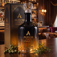 Groothandel 730ml Super-flint fles decanter aangepaste kleur logo verpakking doos lege fles sterke drank whisky brandewijn fabriek OEM