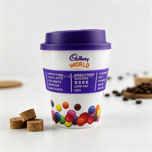 Gobelet à café écologique en plastique de 12 oz avec couvercle à vis gris - Product Image 5