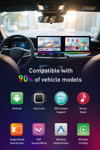 Tốt nhất 360 độ chức năng Android 13 xe cho DVD Player kép 10.1 inch màn hình cảm ứng môi trường xung quanh ánh sáng bảng điều khiển vị trí Stereo - Product Image 4