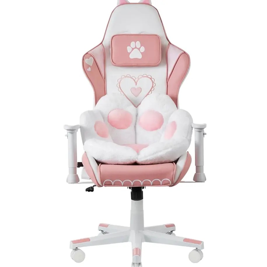 Adjustable Gaming Chair PU Leather Nylon Computer Silla Gamers Racing Pink Gaming Chair