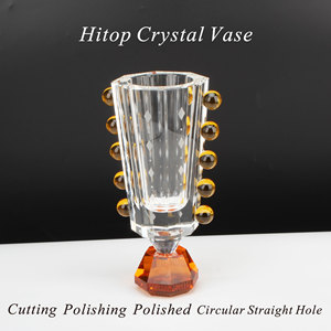 Vase à fleurs de table en cristal K9 moderne de luxe nordique, artisanat en cristal taillé à la main pour les occasions de mariage - Product Image 3