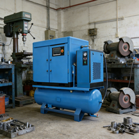 Compresseur d'air industriel portable à vis, lubrifié, refroidi par air, 11-37 kW, 16-35 bars