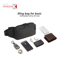 Tas Pinggang RPET Klasik Bisnis Logo Kustom Pabrik, Tas Selempang Olahraga Lari Hiking Daur Ulang