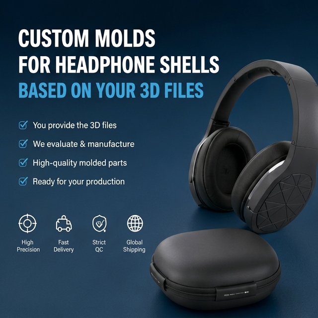 Injection Molding Custom Metal Stainless Steel High Precision BT Earphones Wireless Headphone Housing Mold Customized Colors