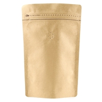 Sachet plat à fond plat avec fermeture éclair compostable biodégradable imprimé sur mesure, sachet de café en papier kraft de 12 oz avec valve